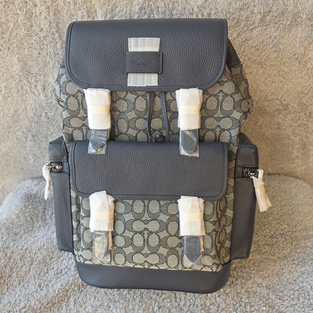 Coach Sprint‎ Backpack Signature Jacquard QB Navy Midnight CE523 NEW WITH TAGS